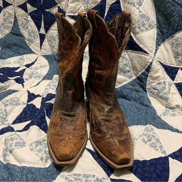 Ariat Dahlia Brown Leather Cowboy Boots - Picture 9 of 10
